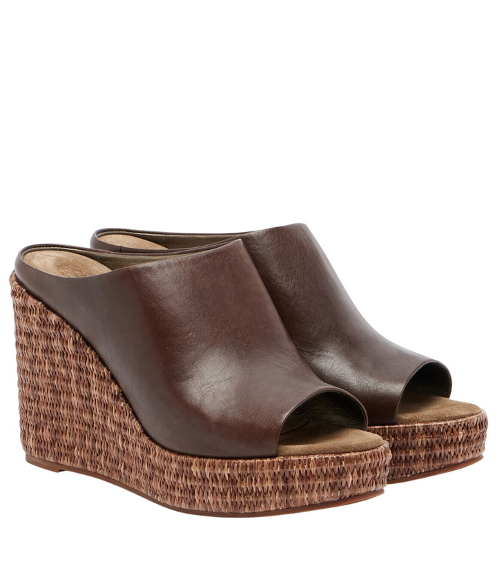 Photo: Brunello Cucinelli Leather espadrille wedges
