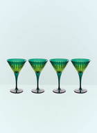 L'Objet Set Of Four Prism Martini Glasses