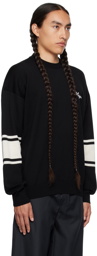 MSGM Black Embroidered Sweater