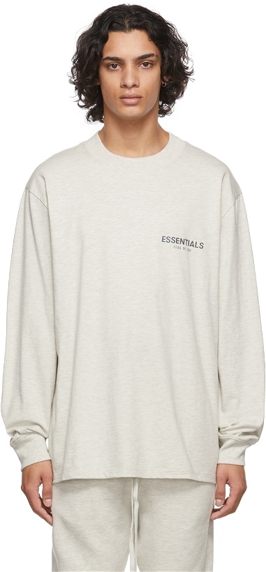 Photo: Essentials Off-White Logo Long Sleeve T-Shirt