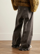 Rick Owens - Bea Wide-Leg Organic Cotton-Blend Poplin Drawstring Trousers - Brown
