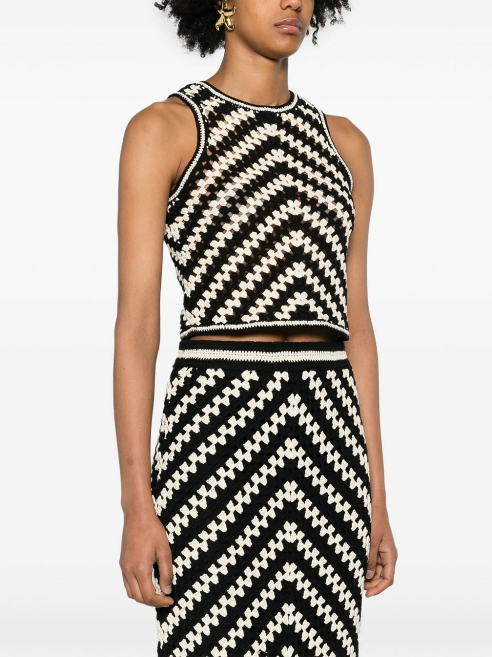 ZIMMERMANN Black Halliday Hand Crochet Tank Top Zimmermann