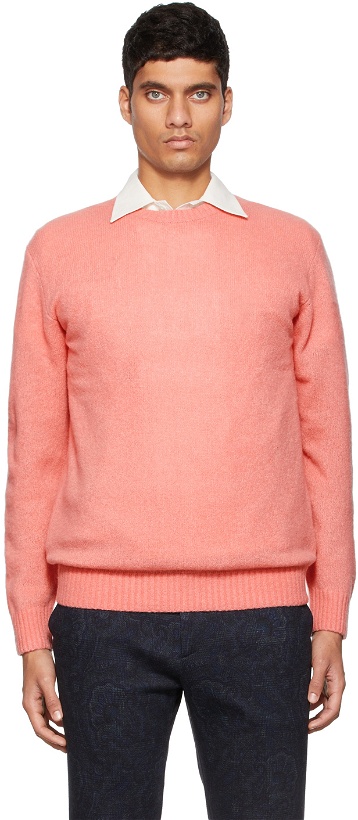 Photo: BEAMS PLUS Pink Cashmere Silk 7G Sweater