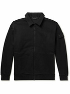 Stone Island - Logo-Appliquéd Cotton-Jersey Zip-Up Sweater - Black