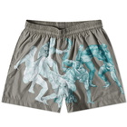 JW Anderson Men's Pol All Over Print Short in Khaki/Multi