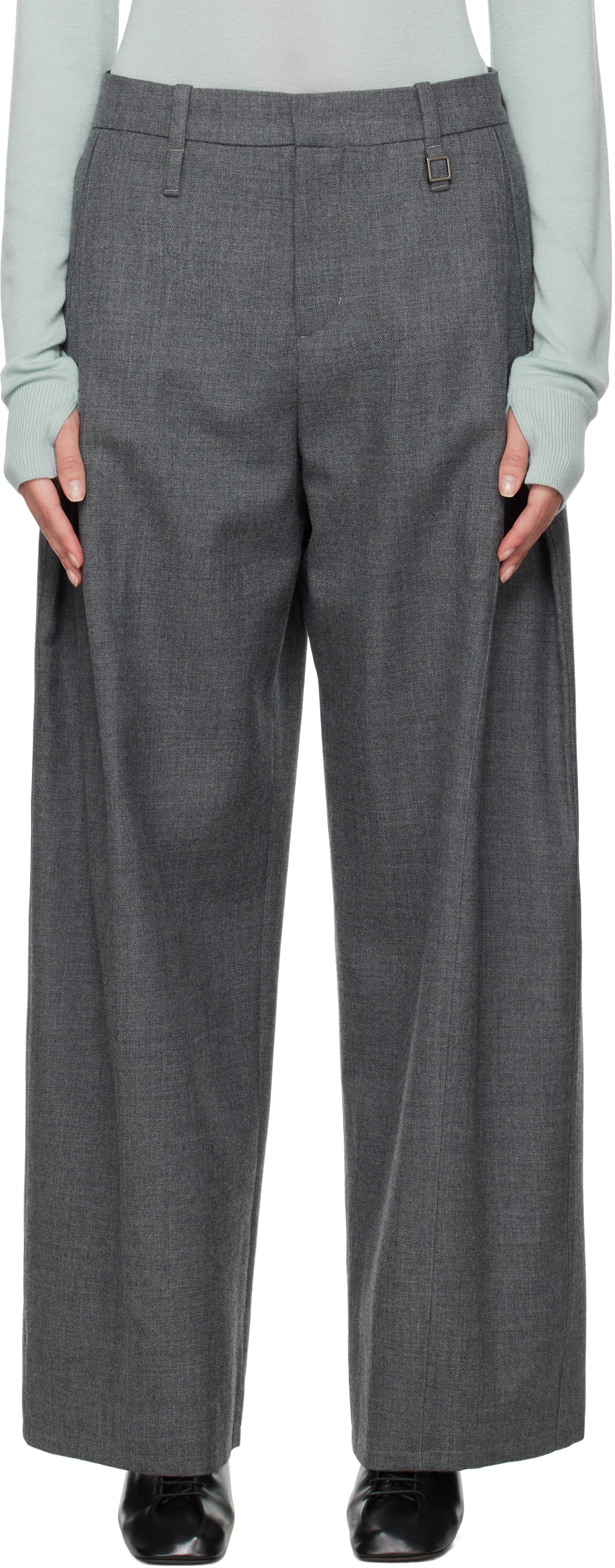 WOOYOUNGMI Gray Wool Trousers