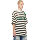 COÛT DE LA LIBERTÉ Black & White Connor Stripe Rugby Polo