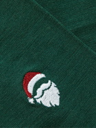 Falke - Airport Santa Embroidered Wool-Blend Socks - Green