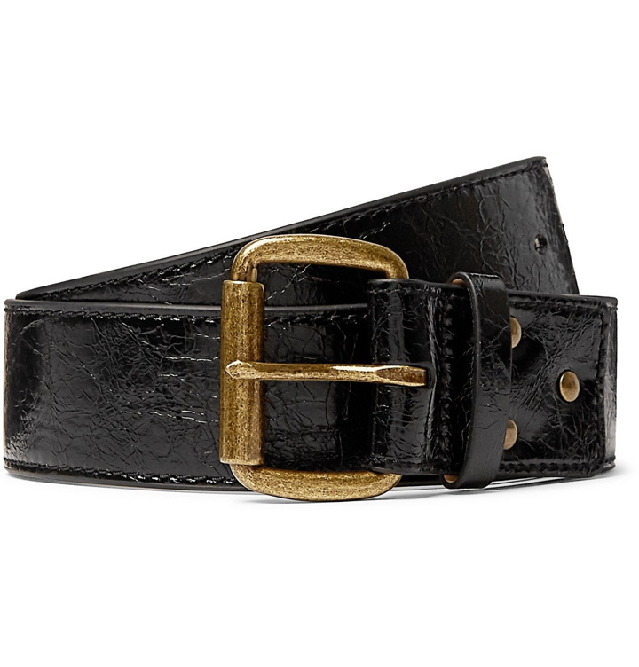 Photo: Acne Studios - 4cm Cracked Patent-Leather Belt - Black