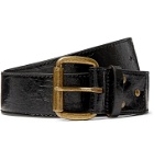 Acne Studios - 4cm Cracked Patent-Leather Belt - Black