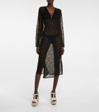 Saint Laurent Pointelle knit kaftan