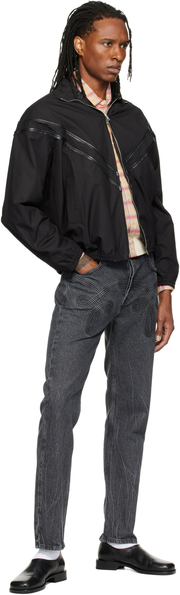 Stefan Cooke Black Braided Jeans