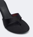 Magda Butrym Floral-appliqué satin thong sandals