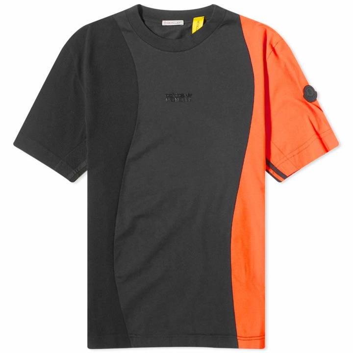 Photo: Moncler Men's x adidas Originals Panel T-Shirt in Black/Orange