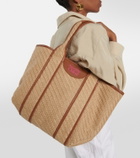 See By Chloe - Leather-trimmed jute tote bag