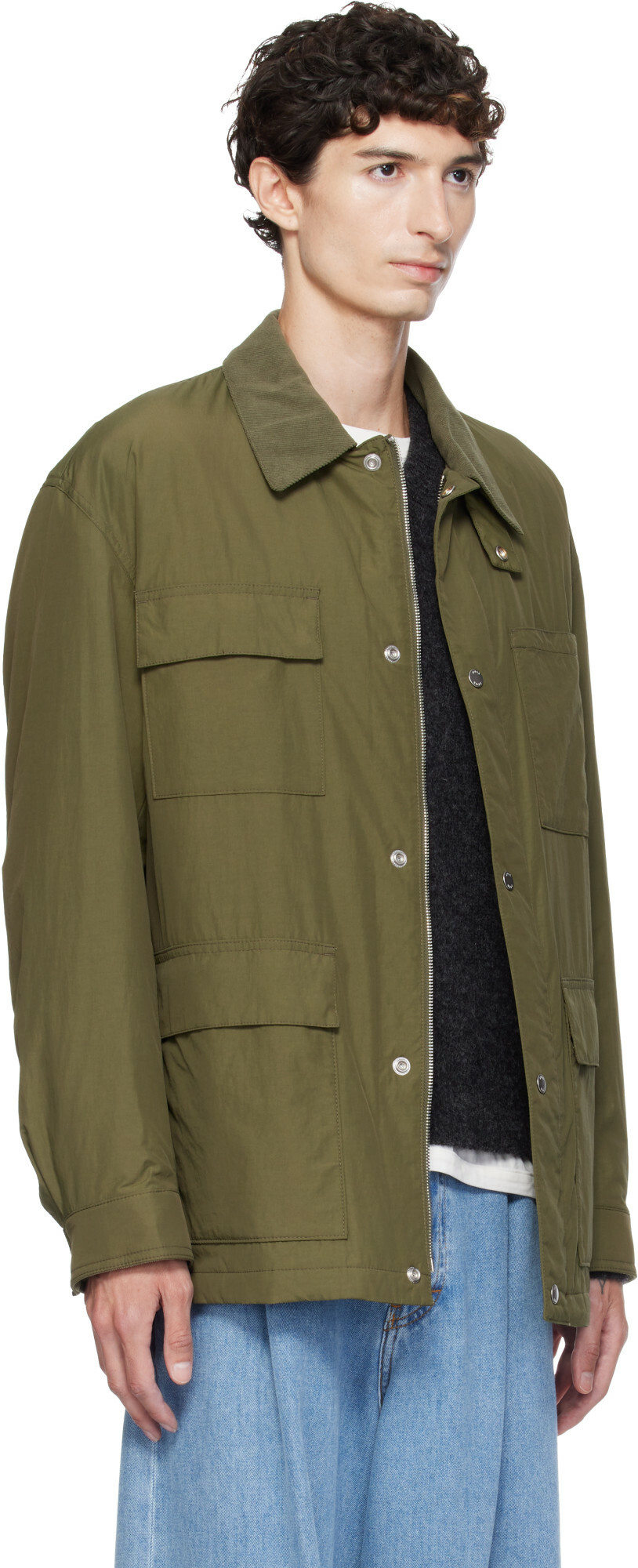 BOSS Khaki Water-Repellent Field Checkered Lining Jacket