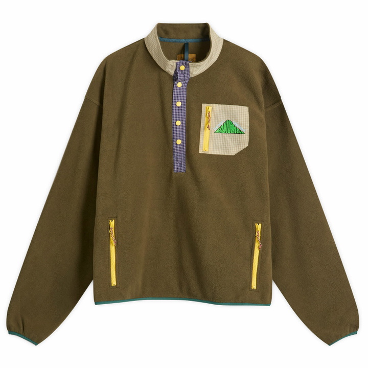 Photo: Brain Dead Men's Equipment Fleece Pullover Jacket in Olive