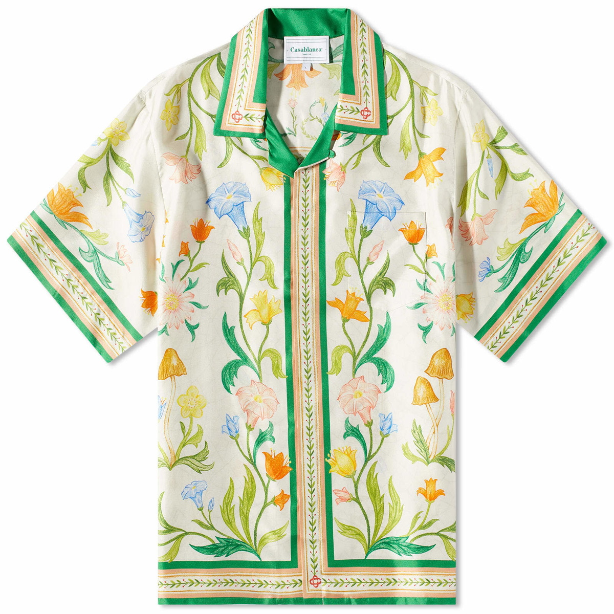 CASABLANCA Silk Shirt With Monogram in Green for Men