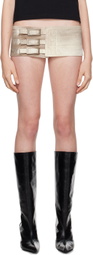 Mowalola SSENSE Exclusive White Belt Denim Miniskirt