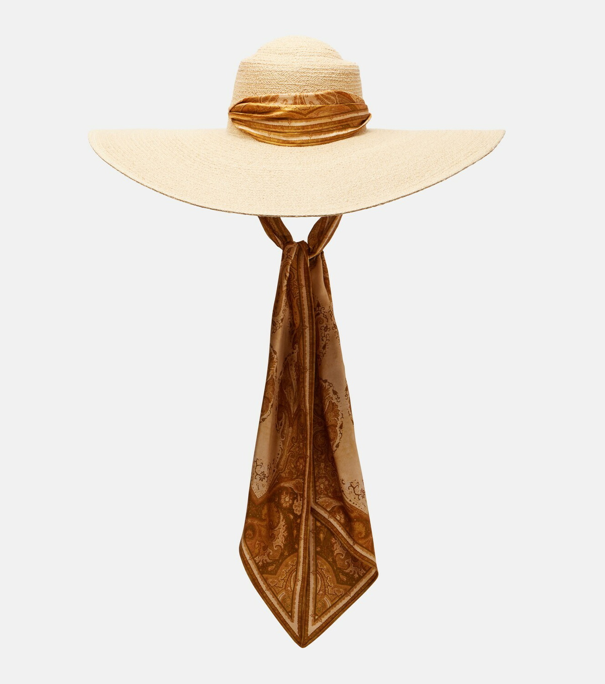 Zimmermann Silk-trimmed raffia hat
