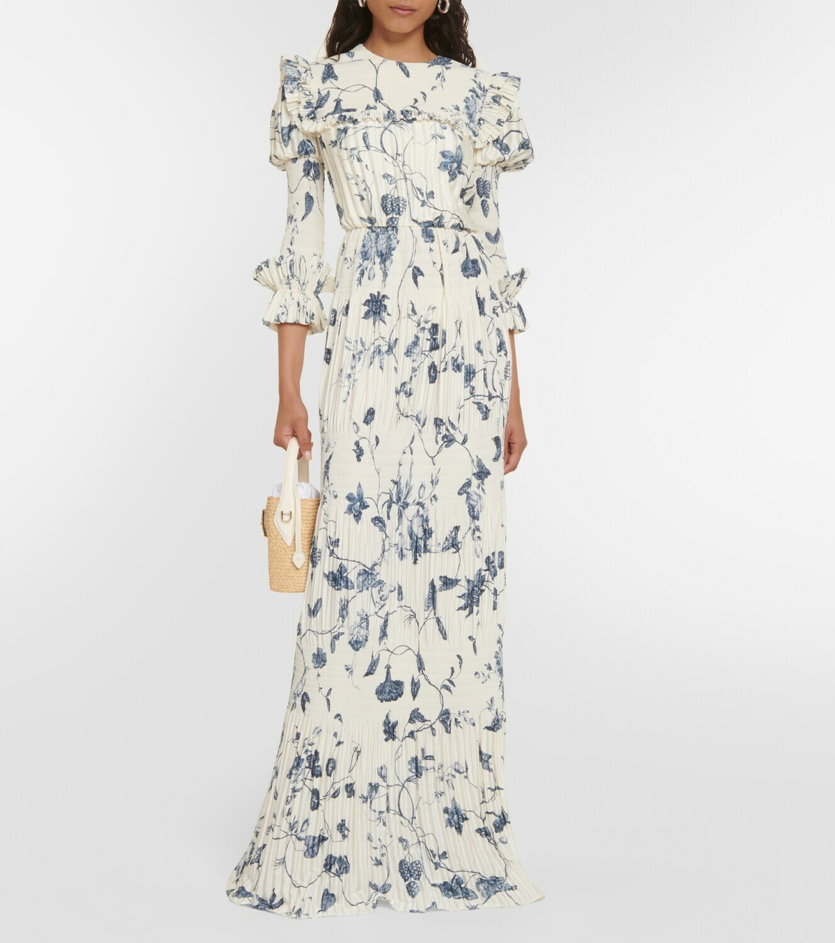 Erdem Floral pleated satin gown Erdem