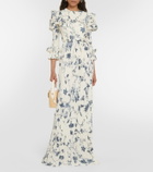 Erdem Floral pleated satin gown