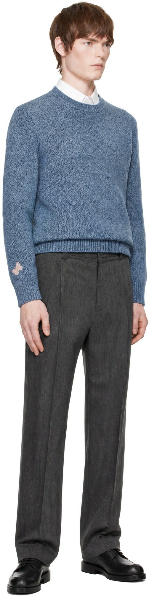 Valentino Gray Wool Trousers