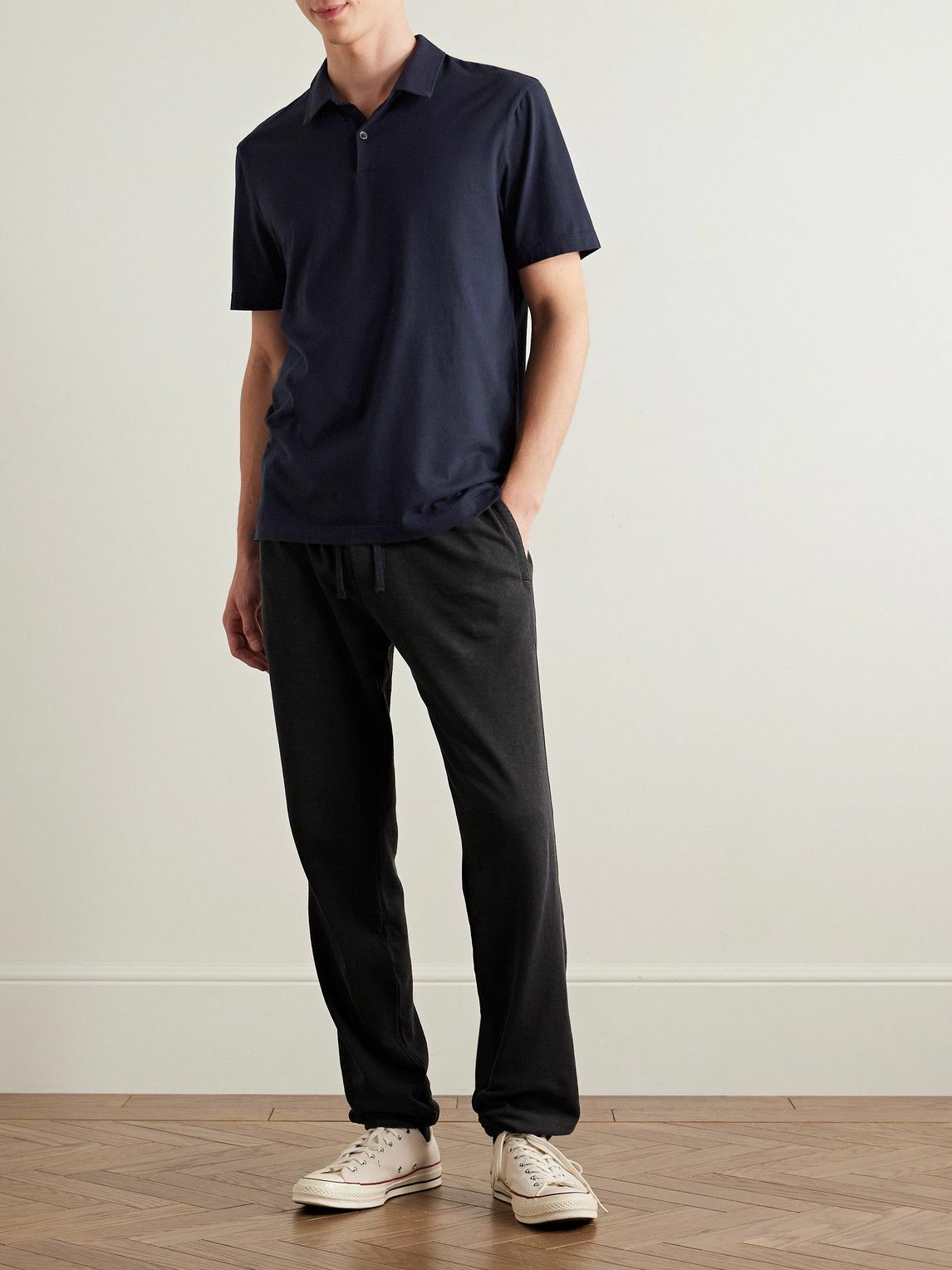 James Perse - Supima Cotton-Jersey Polo Shirt - Blue