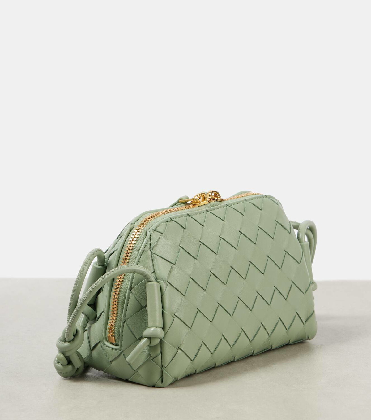 Bottega Veneta Concert Intrecciato leather pouch with strap