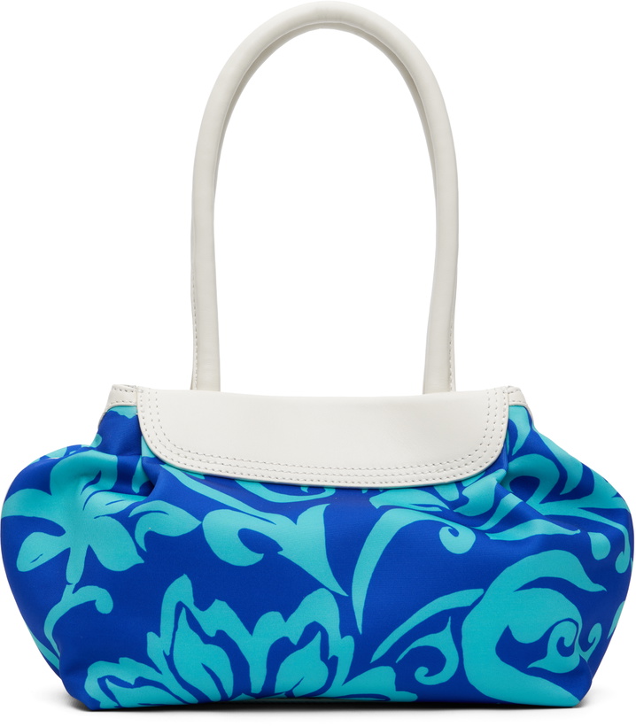 Photo: Dries Van Noten Blue & Off-White Scuba Small Bag
