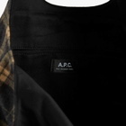 A.P.C. Men's Ninon Plaid Wool Tote in Heather Grey 