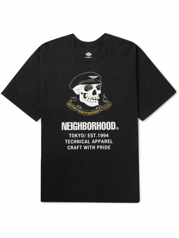 Photo: Neighborhood - Harley-Davidson Printed Cotton-Jersey T-Shirt - Black