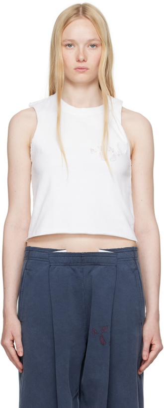 Photo: alexanderwang.t White Logo Muscle Tank Top