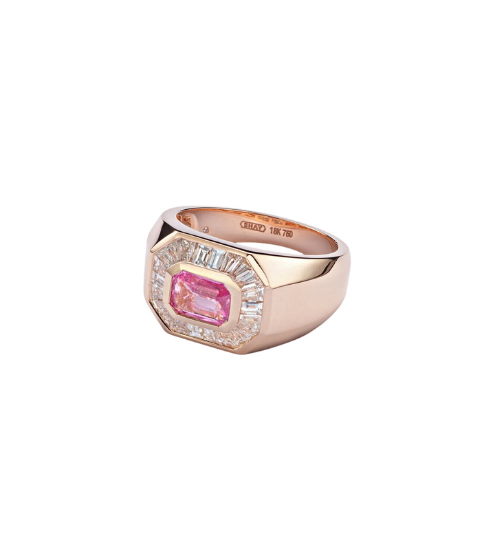 Photo: Shay Jewelry 18kt rose gold ring with pink sapphire and diamonds