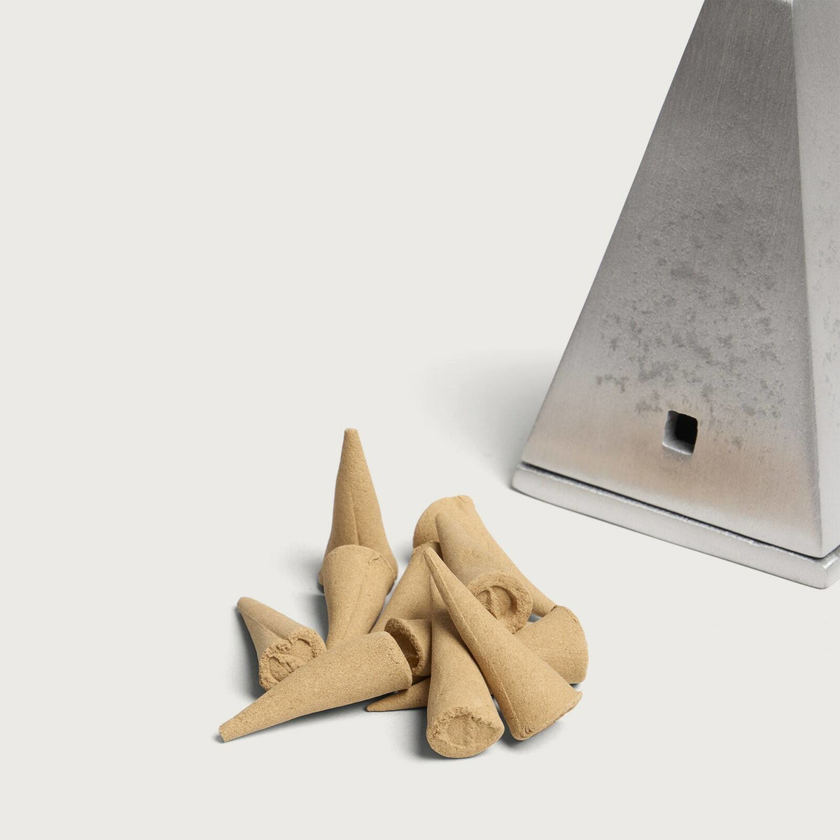 ferm LIVING Pyra Incense Burner - Cone in Brushed Aluminium