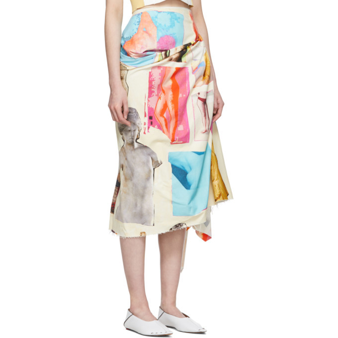 Marni Off-White Tulip Venere Print Skirt Marni