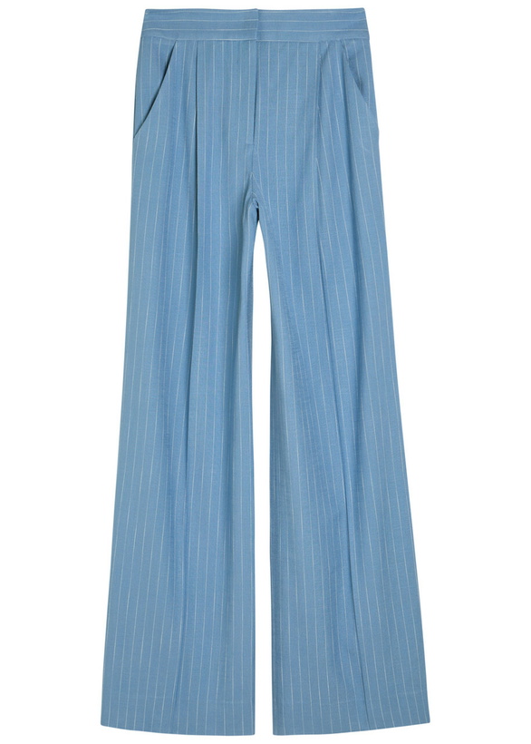 Photo: Veronica Beard Heyser Striped Wide-leg Trousers Blue