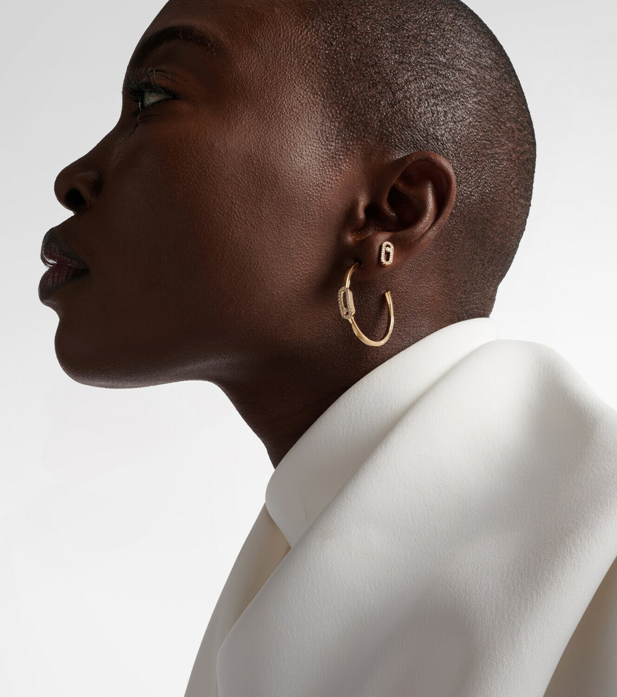 Messika Move Uno 18kt gold hoop earrings with diamonds