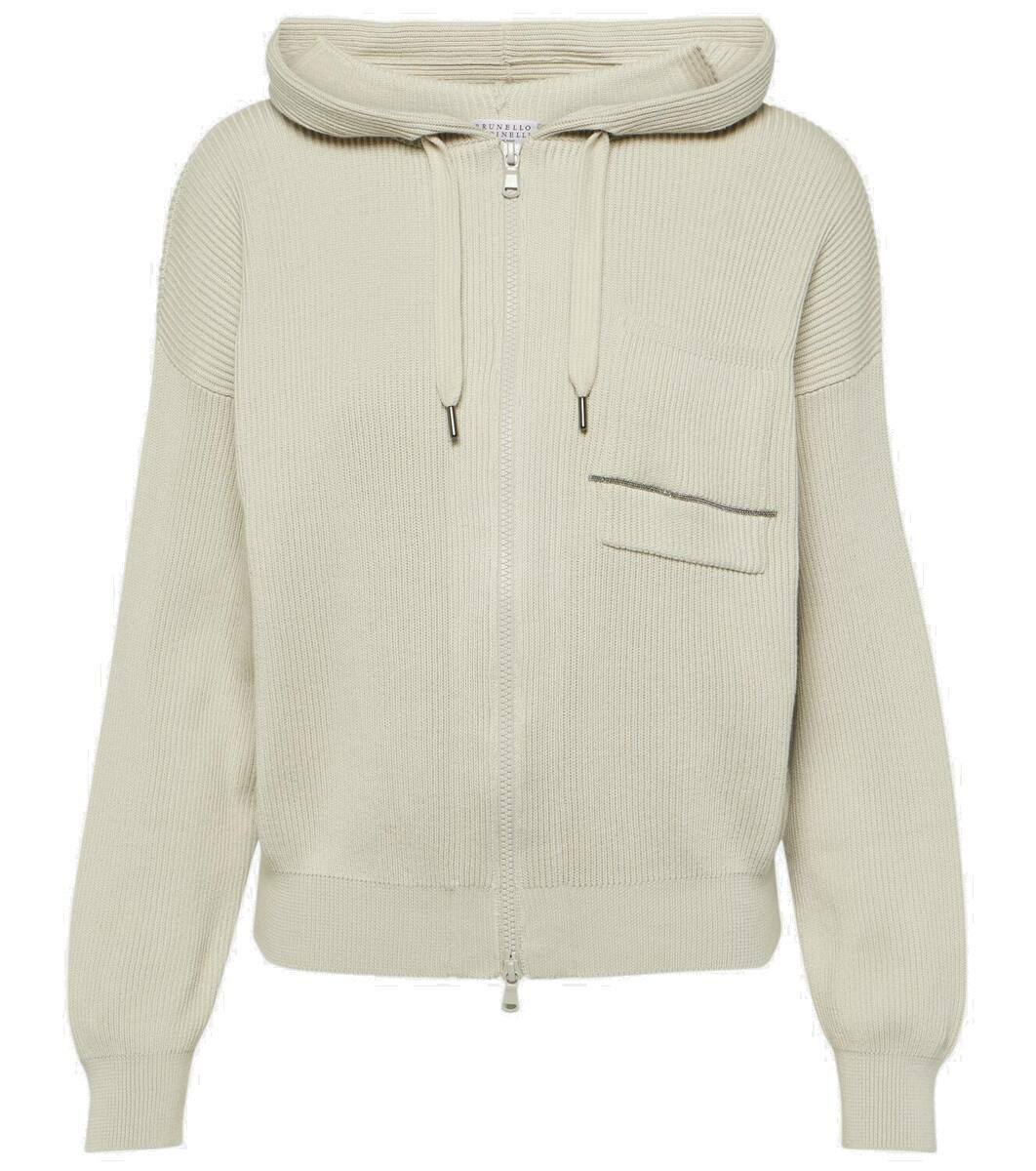Brunello Cucinelli Beige Cotton Cardigan
