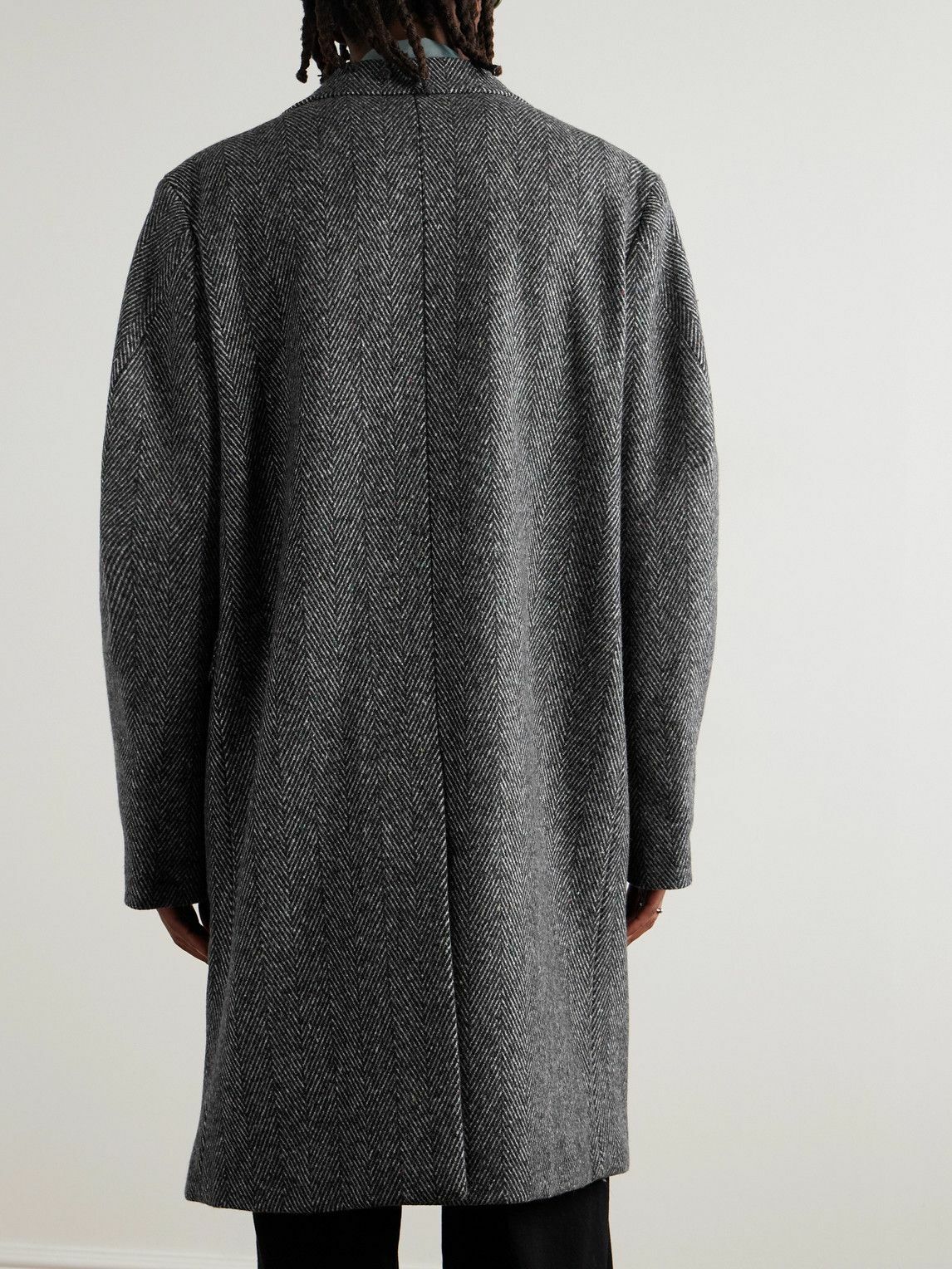 Givenchy - Herringbone Wool-Blend Coat - Gray