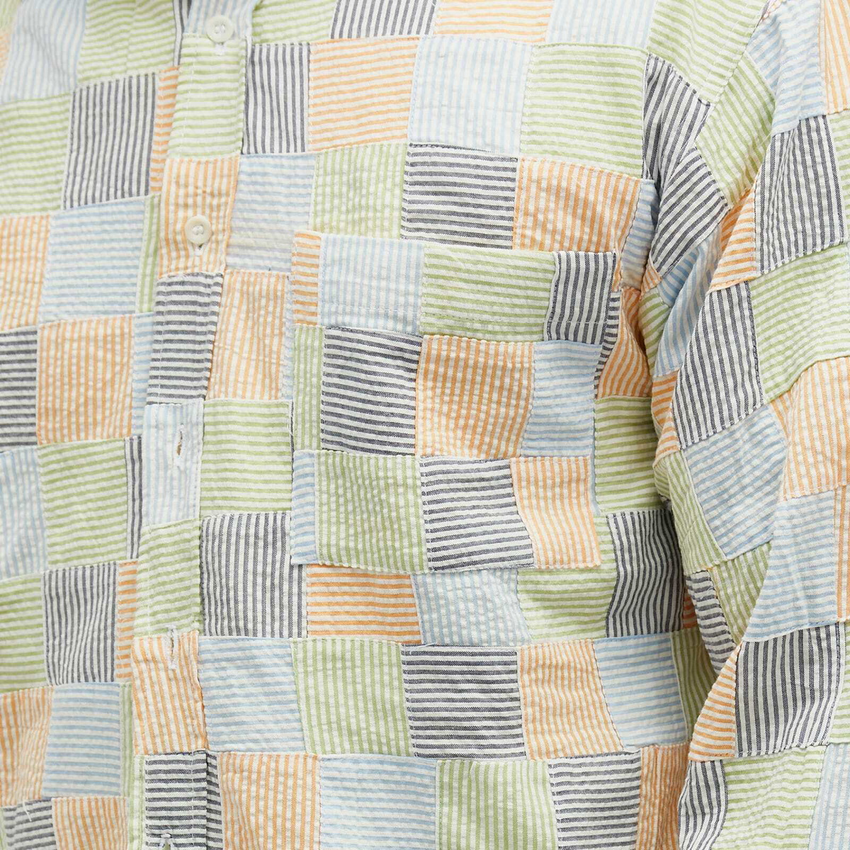 Café Mountain Men's Seersucker Heritage Shirt in Crazy Patchwork