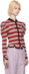 Cormio Beige & Red Divna Cardigan