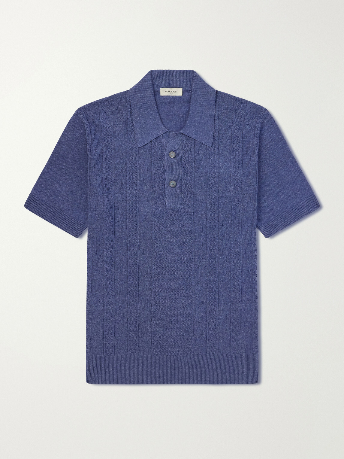 PIACENZA 1733 - Silk and Linen-Blend Polo Shirt - Blue