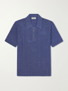 PIACENZA 1733 - Silk and Linen-Blend Polo Shirt - Blue