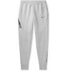 Nike - Sportswear Nike 50 Slim-Fit Tapered Logo-Print Organic Cotton-Blend Jersey Sweatpants - Gray