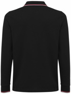 MONCLER - Long Sleeves Cotton Piquet Polo Shirt