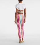 Dolce&Gabbana Striped silk-blend leggings