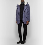 Yves Salomon - Shearling-Trimmed Cotton Hooded Parka with Detachable Down Lining - Men - Indigo