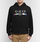 Gucci - Logo-Print Loopback Cotton-Jersey Hoodie - Men - Black