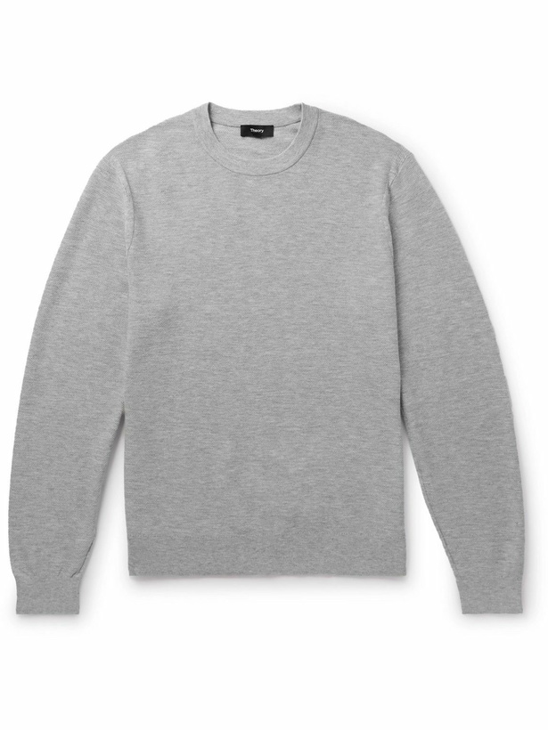 Photo: Theory - Riland Stretch-Knit Sweater - Gray